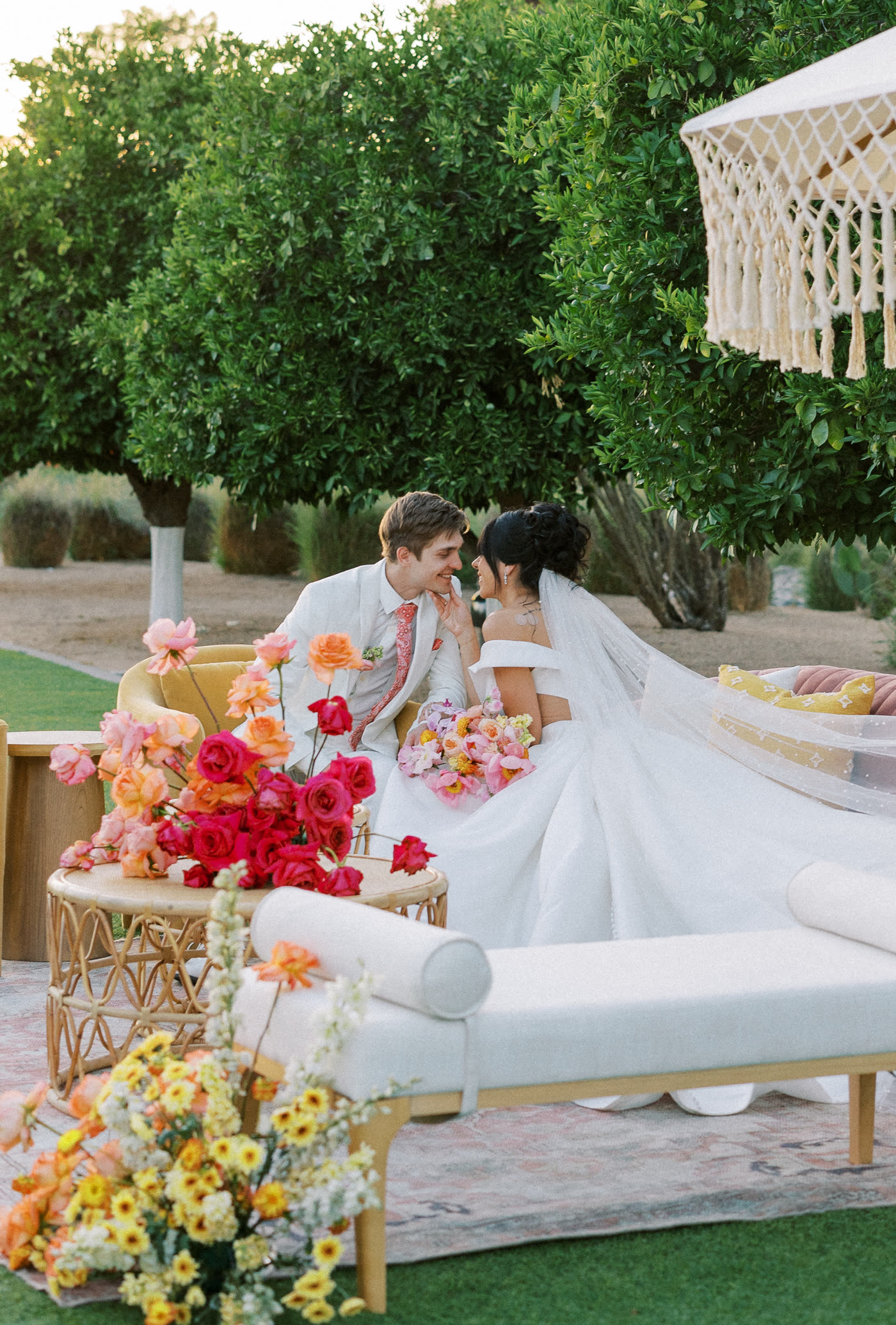 Colorful wedding portrait from the Wedding Chicks feature.